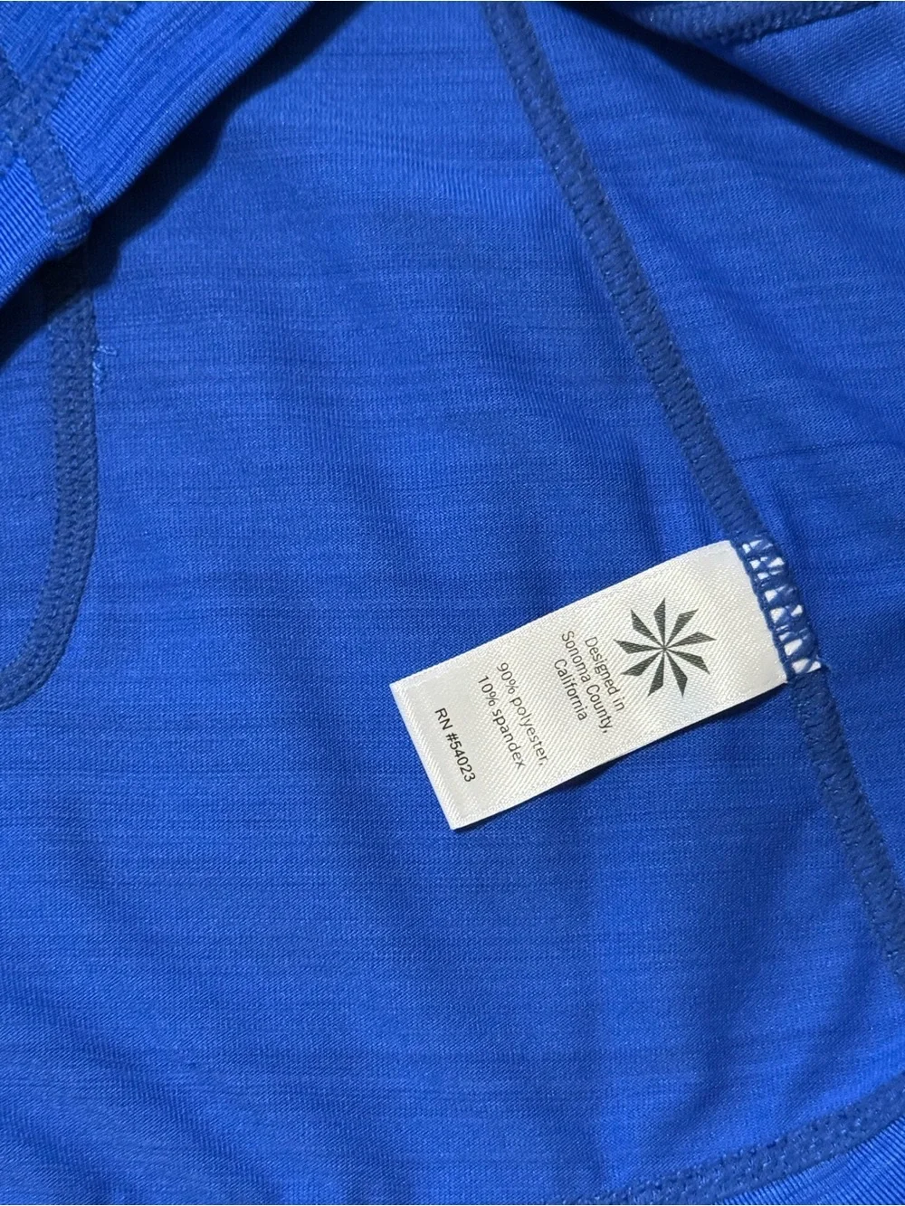 Athleta Royal Blue Short Sleeve Zip-Front Active Tee - Picture 4 of 5